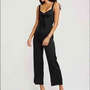 Silk Tie Front Jumpsuit